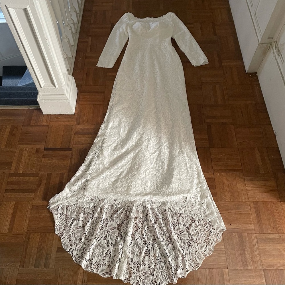 New Merry’s Wedding Dress White Lace Wedding Dress Size 2